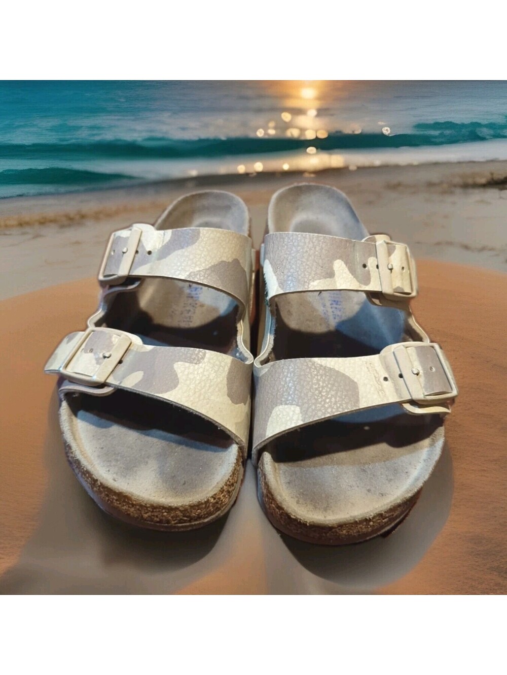 Birkenstock Arizona Desert Soil Camo Grey Sandals Limited Soft 36 US Women 5 5.5